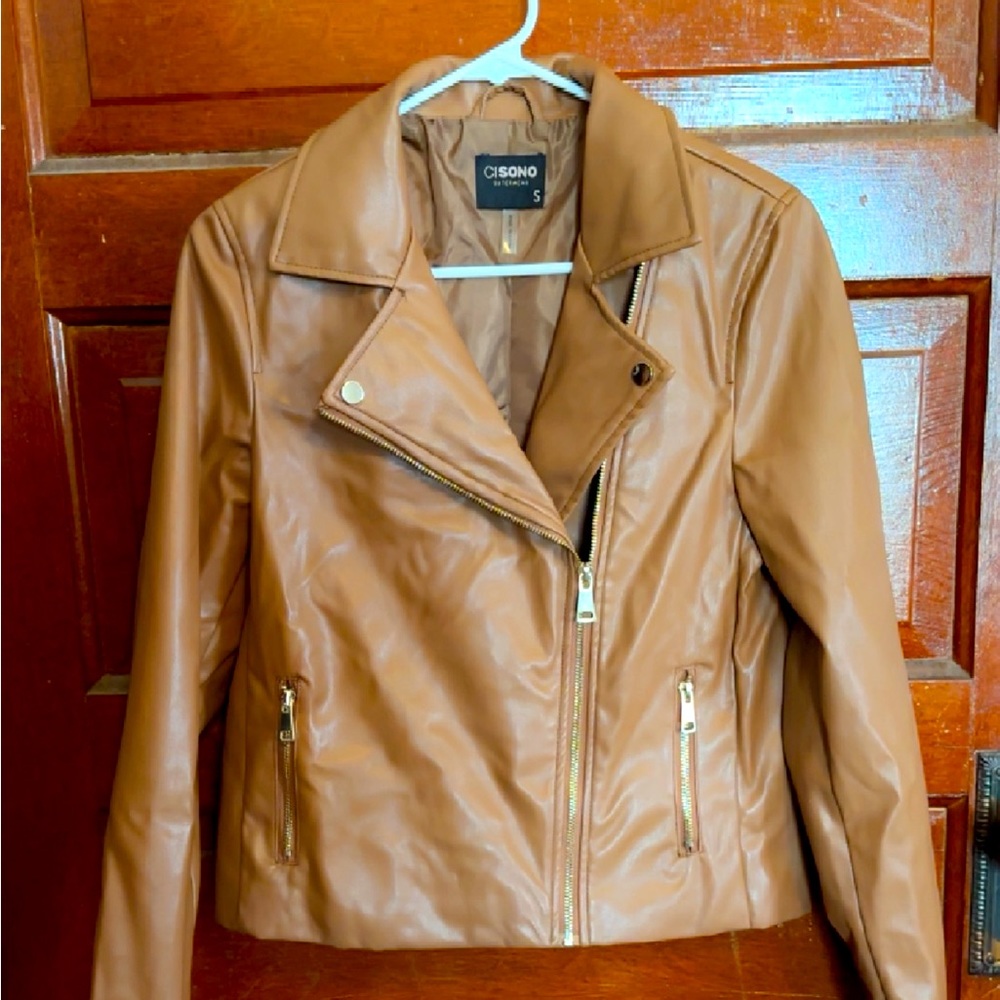 Faux leather coat